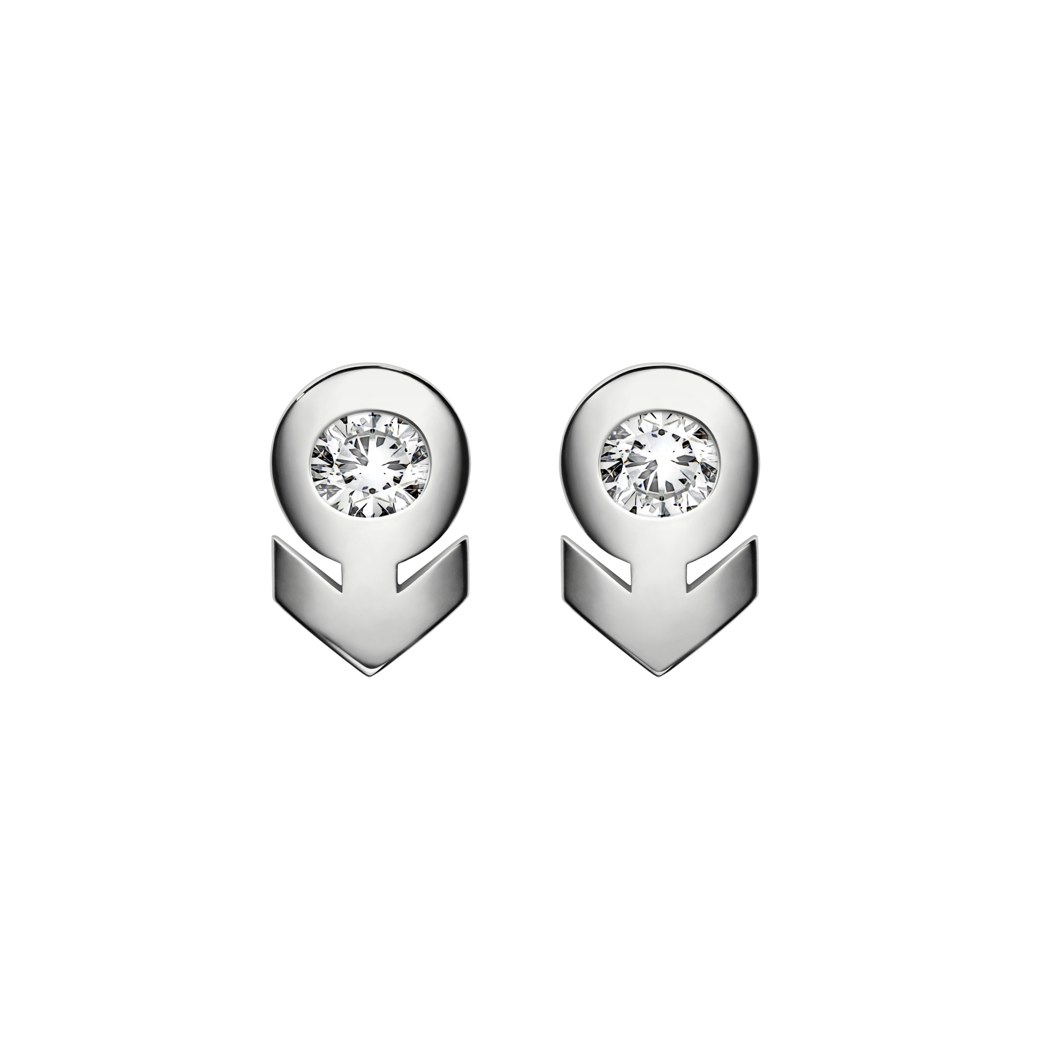 A detail of ♂ Studs Earring with Stone in Silver